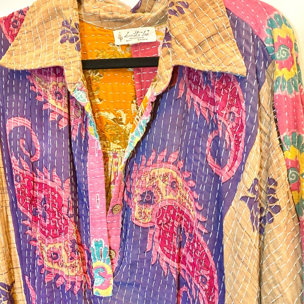 Colorful Paisley Button-Up Shirt